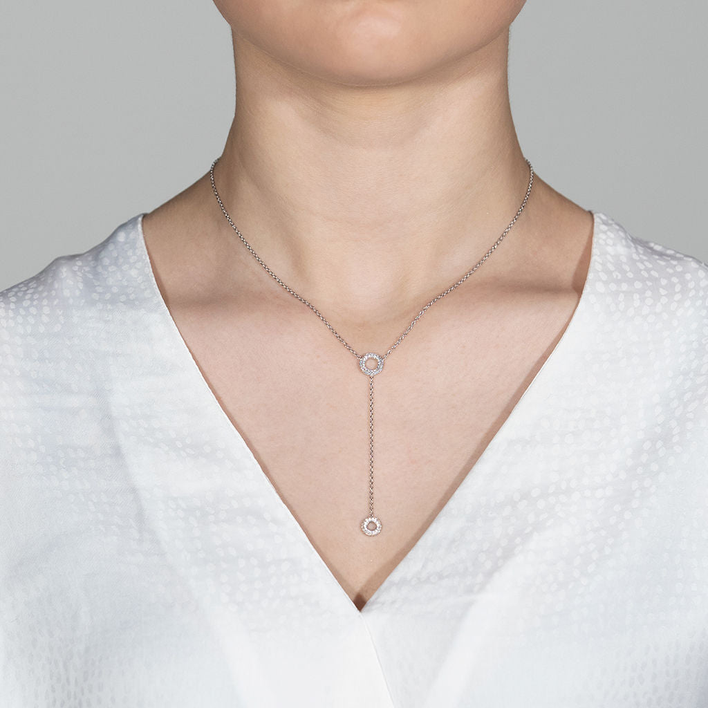 Matiné 18K Rosegold Necklace w. 106 Diamonds