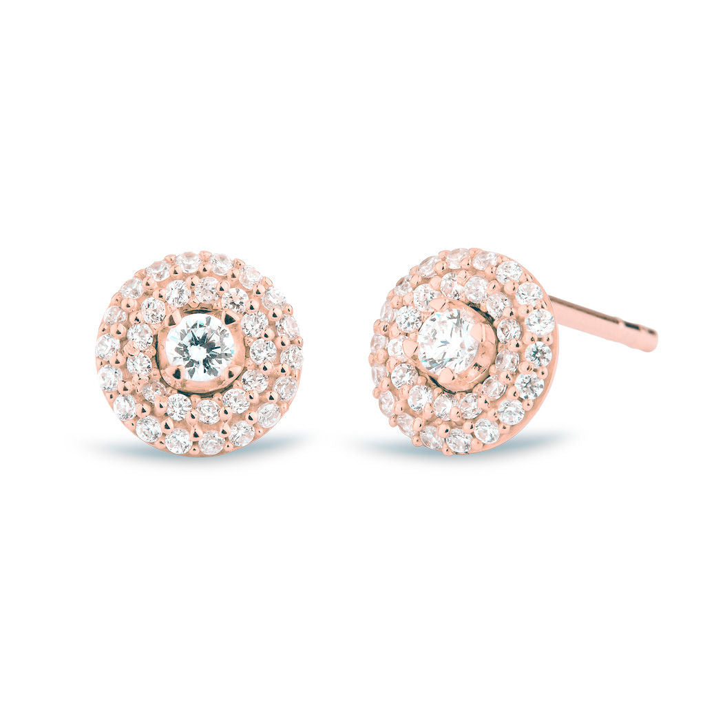 Matiné Ohrstecker 18K Rosegold mit 64 Diamanten