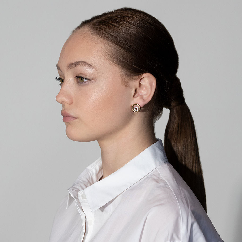 Matiné 18K RoseGold & Whitegold Studs w. 62 Diamonds