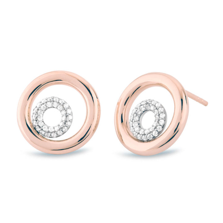 Matiné 18K RoseGold & Whitegold Studs w. 62 Diamonds