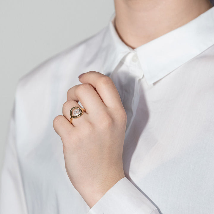 Matiné 18K Rosegold & Weißgoldringmit 31 Diamanten