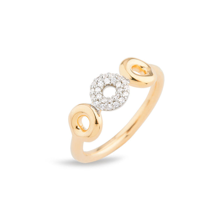 Matiné 18K Gold & Weißgoldringmit 25 Diamanten