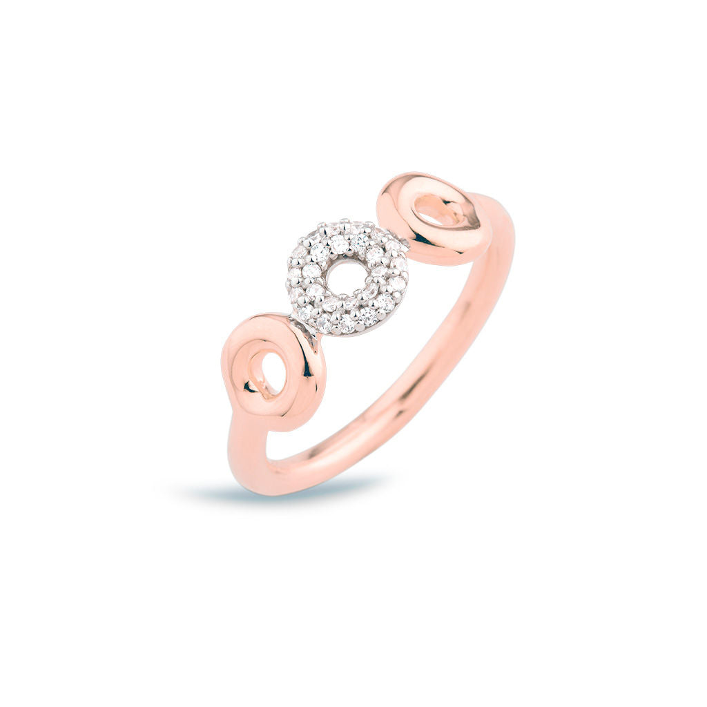 Matiné 18K Rosaguld & Hvidguld Ring m. 25 Diamanter