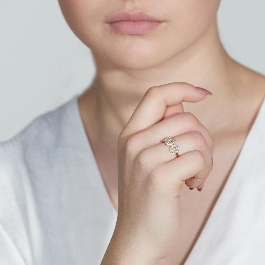 Matiné 18K Guld Ring m. 100 Diamanter