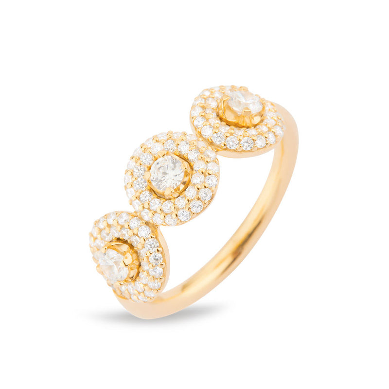 Matiné Ring aus 18K Gold mit 102 Diamanten