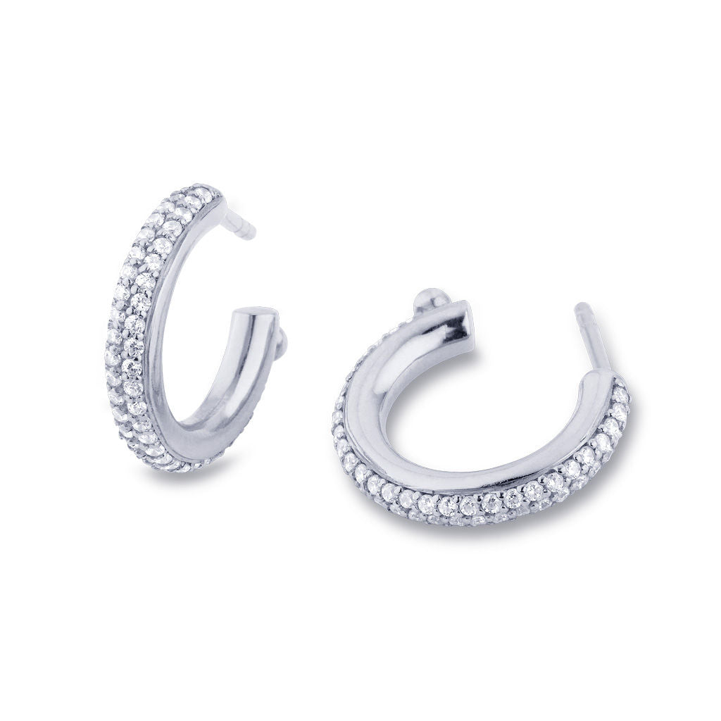 Matiné 18K Whitegold Hoops w. 110 Diamonds