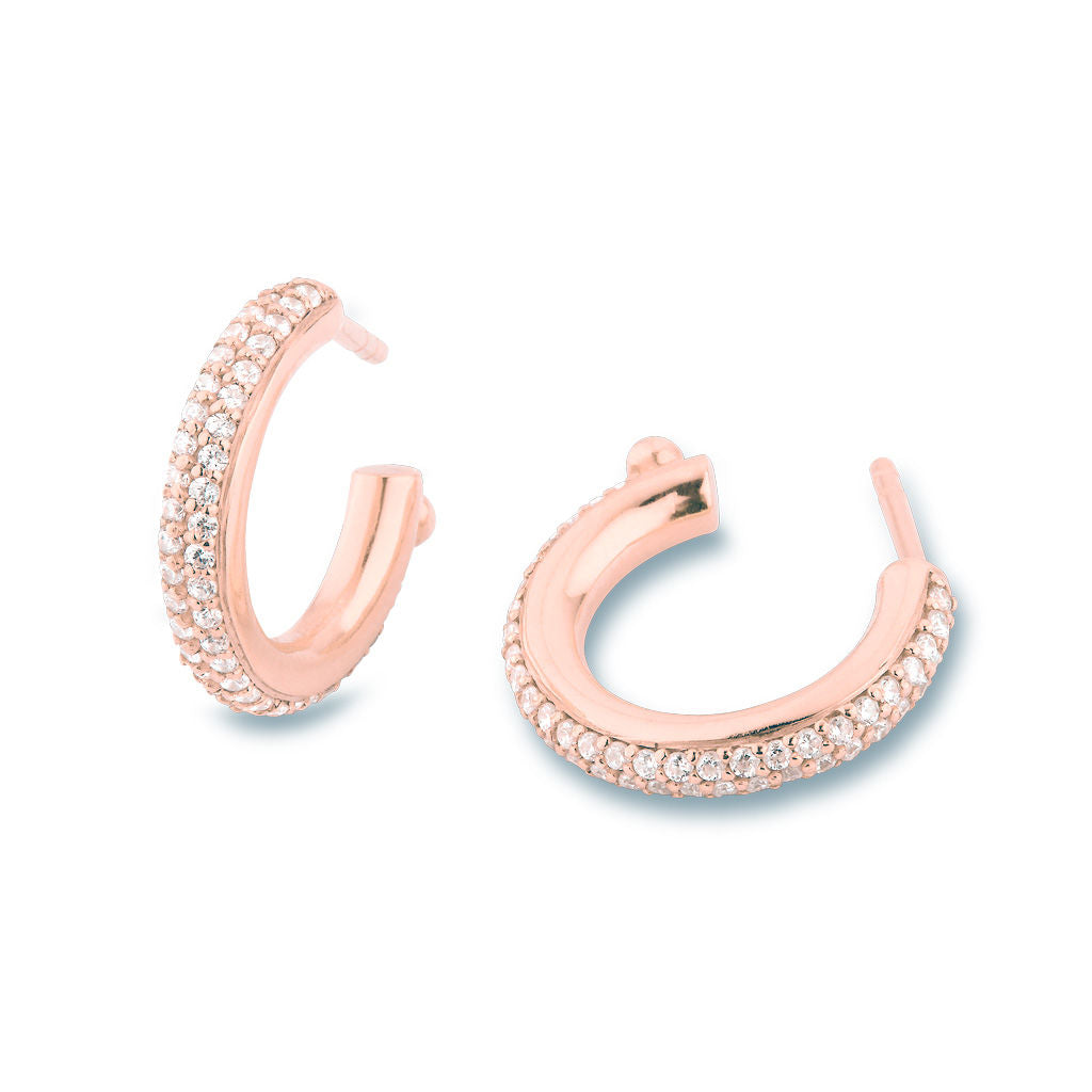 Matiné 18K Rosegold Hoops w. 110 Diamonds