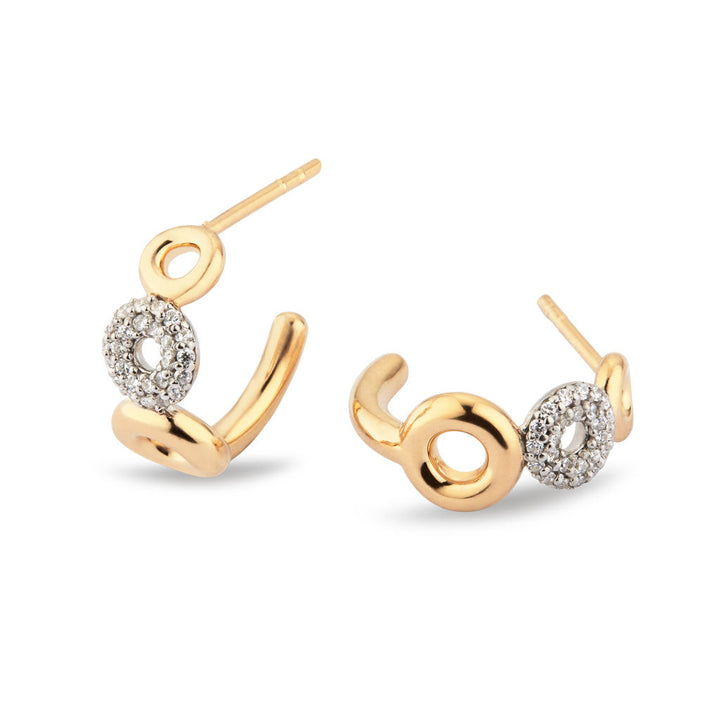 Matiné 18K Gold,Whitegold Hoops w. 50 Diamonds