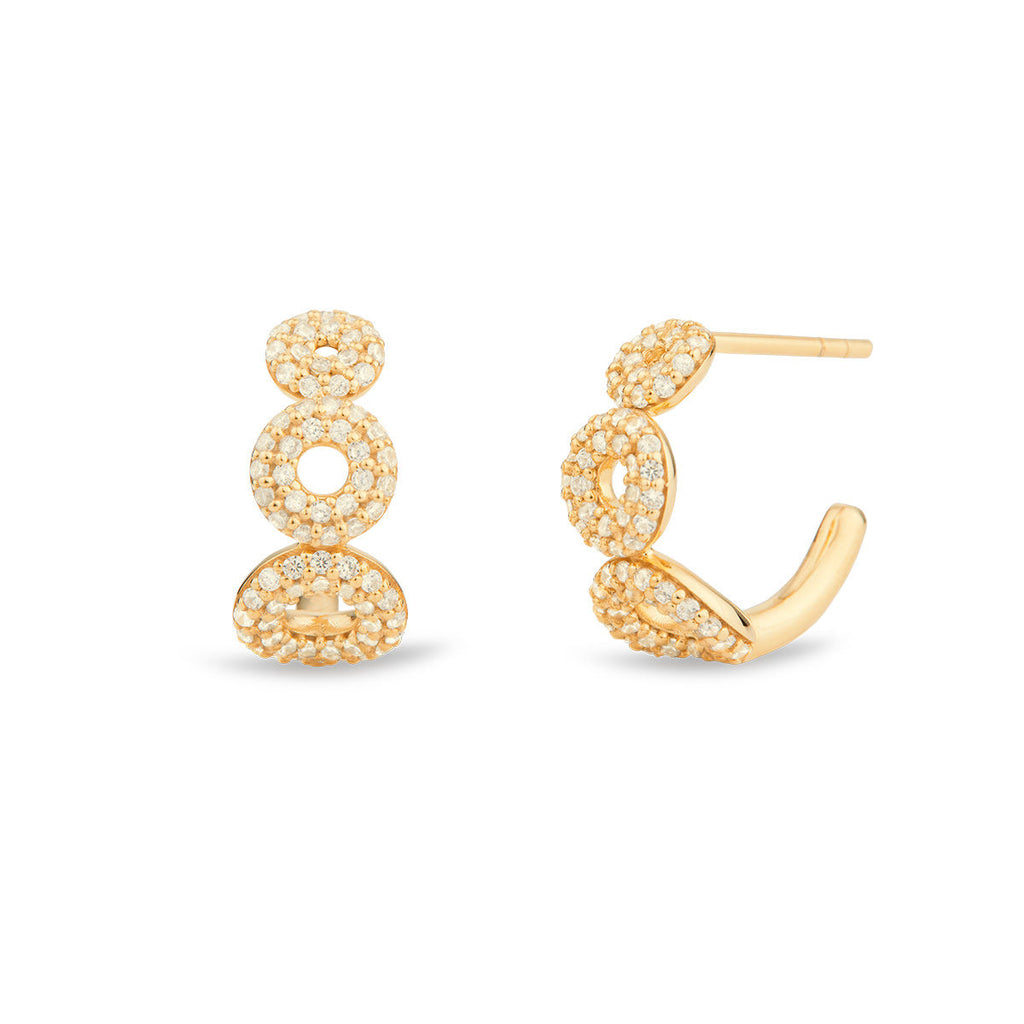 Matiné 18K Gold Hoops w. 144 Diamonds