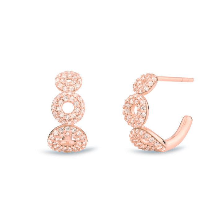 Matiné 18K Rosegold Hoops w. 144 Diamonds