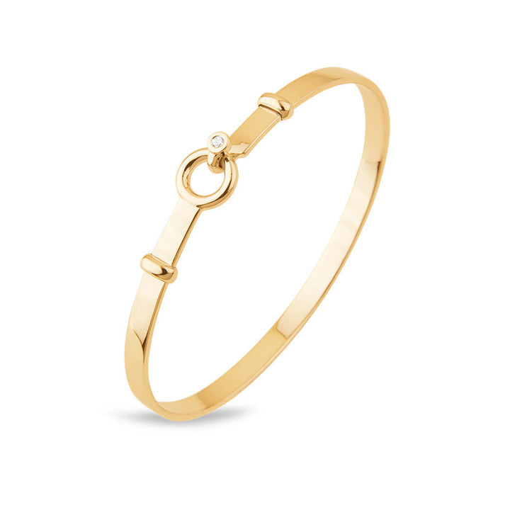 Matiné 18K Gold Bangle w. 1 Diamond