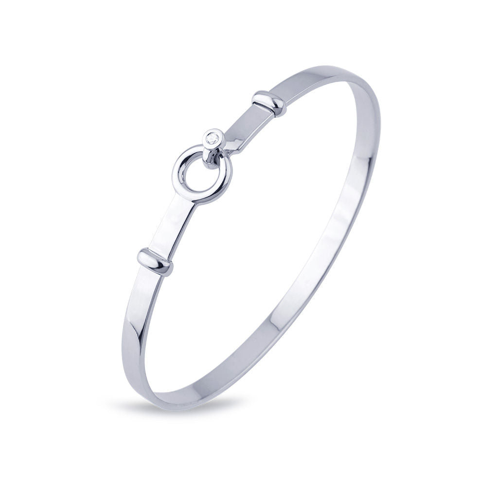 Matiné 18K Whitegold Bangle w. 1 Diamond