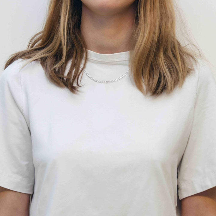 Flat Figaro Sølv Halskæde