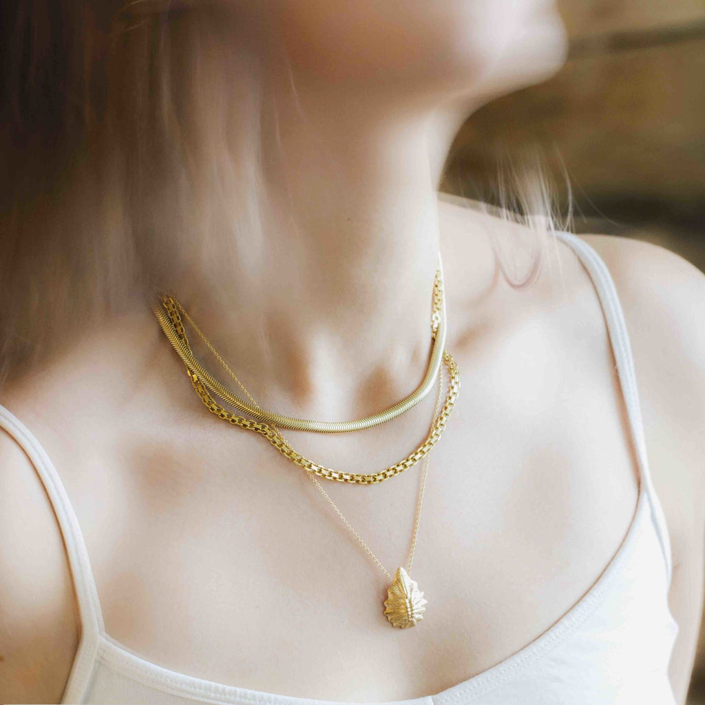Rocks Snake Gold Plated Necklace