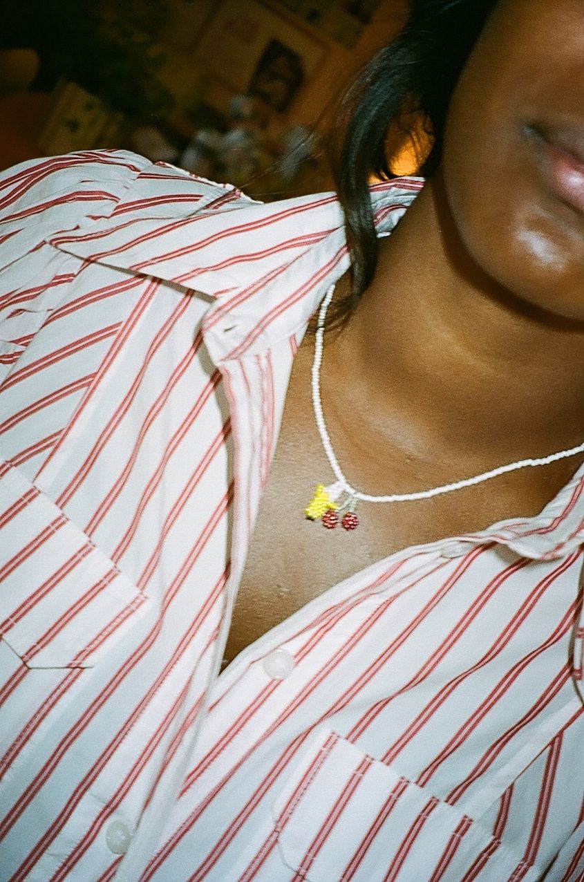 Simple Fruit Salad Necklace Yellow and Red Beads