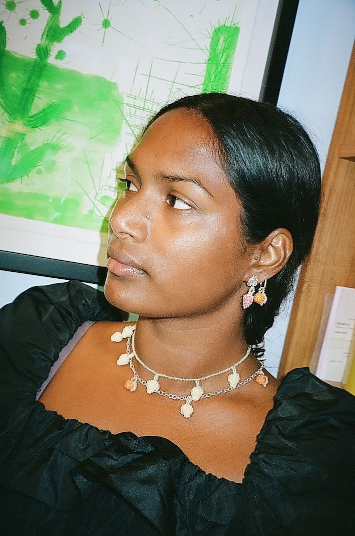 Lemon Gold Necklace Gold Plated, Yellow and Orange Beads