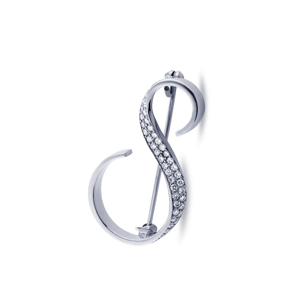 Sitana 18K Hvidguld Broche m. 39 Diamanter