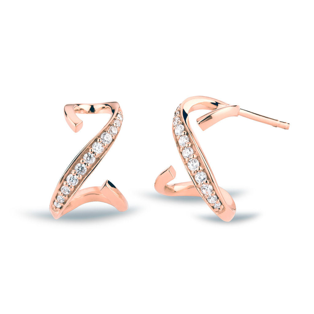 Sitana 18K Rosegold Hoops w. 22 Diamonds
