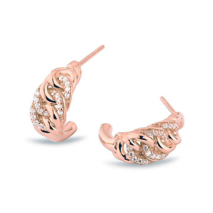 Sitana 18K Rosegold Hoops w. 40 Diamonds