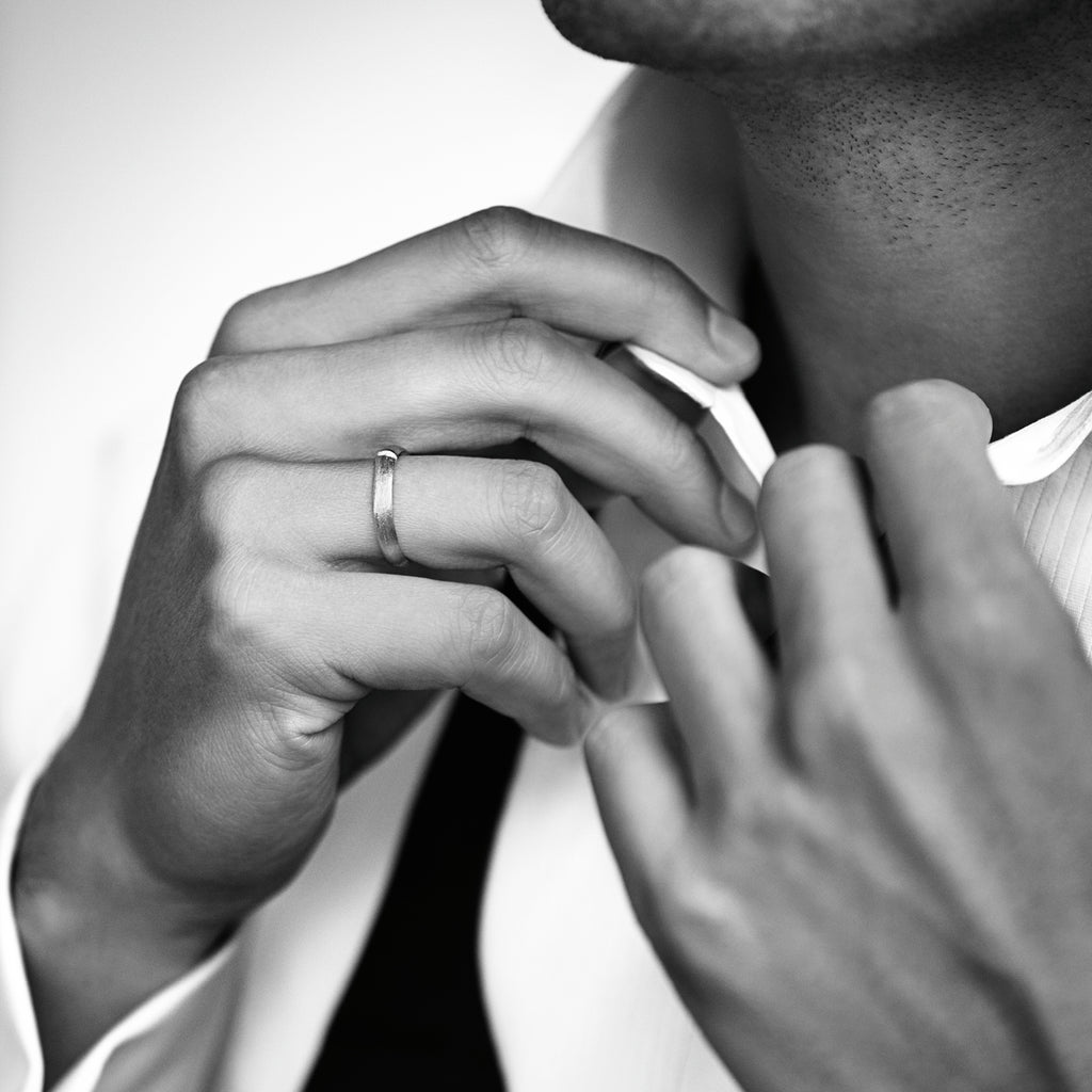 Lille Nature Mænd 18K Hvidguld rhodinized Ring