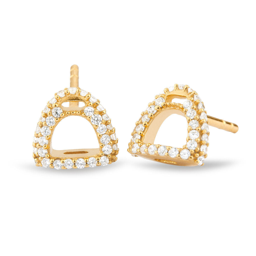 Fiontini 18K Gold Studs w. 66 Diamonds