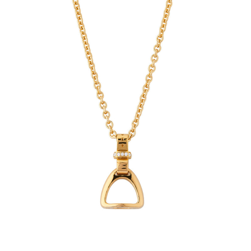 Fiontini 18K Gold Pendant w. 7 Diamonds