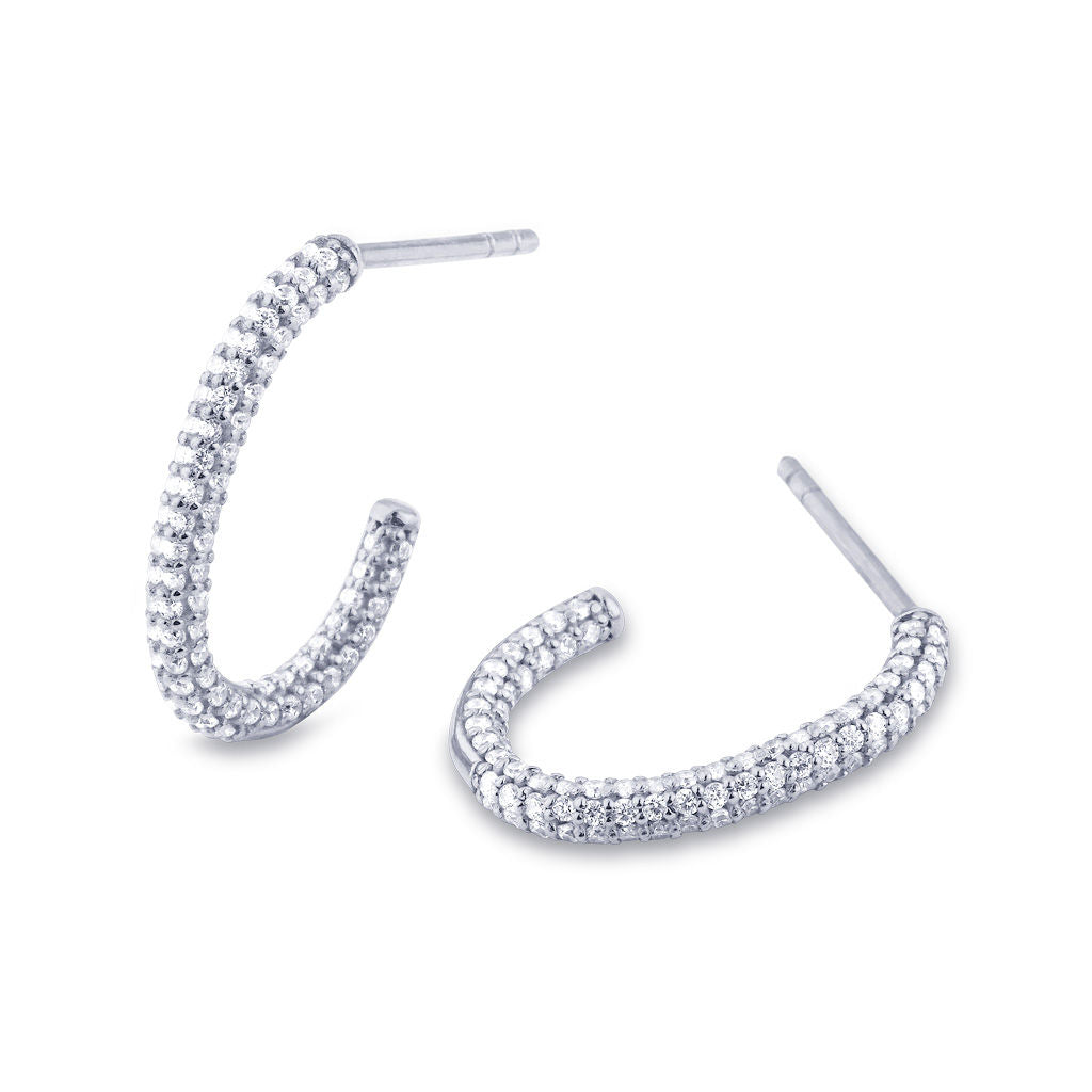 D'avie Hoops aus 18K Weißgold mit 152 Diamanten