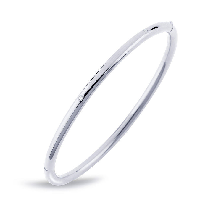 D'avie 18K Whitegold Bangle w. 6 Diamonds