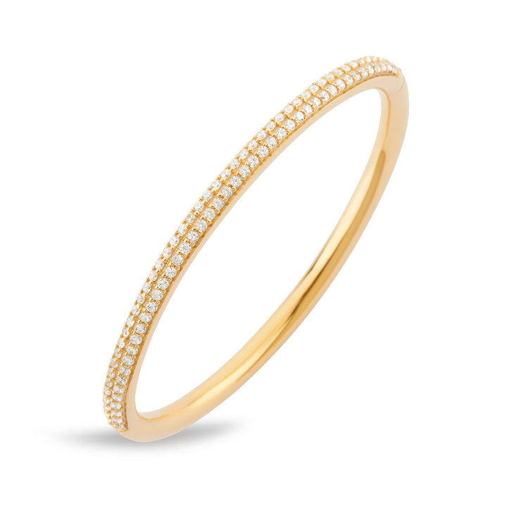 D'avie 18K Gold Bangle w. 102 Diamonds