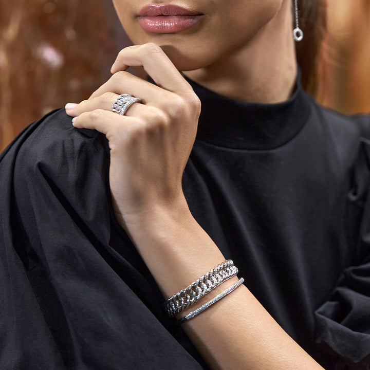 D'avie 18K Rosegold Bangle w. 102 Diamonds