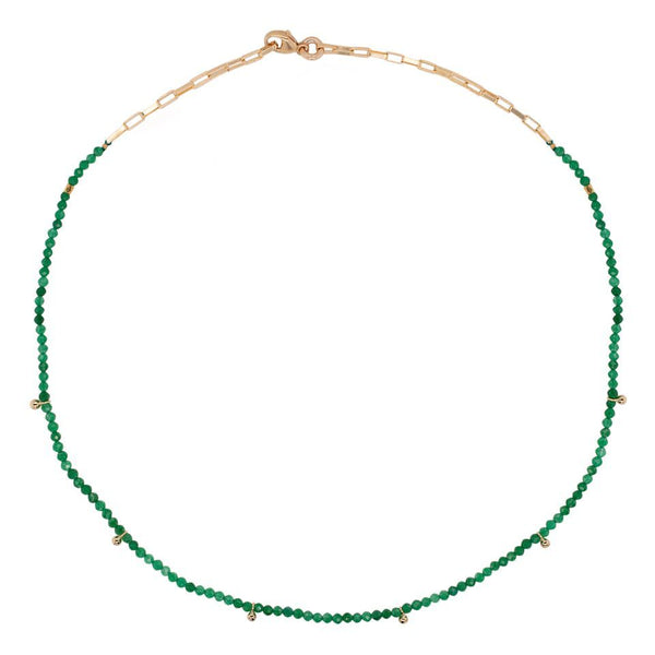 Green Gold Plated Necklace w. Jade