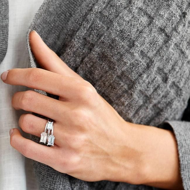 Ro Nord Ring aus 18K Weißgold I Aquamarin