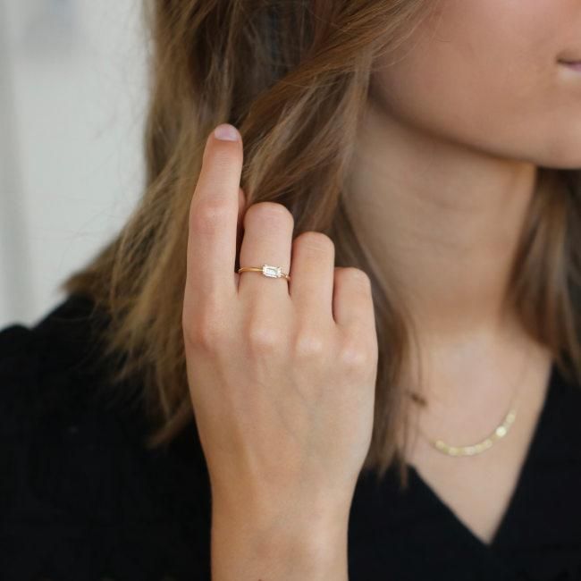 Ro Nord Ring aus 18K Weißgold I Weißer Topas