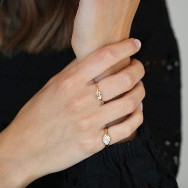 Ro Nord Ring aus 18K Weißgold I Weißer Topas