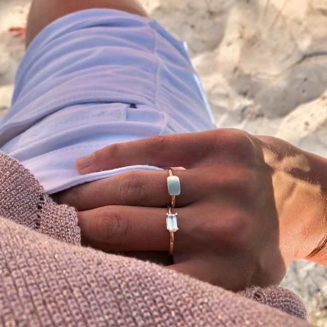 Ro Nord Ring aus 18K Weißgold I Weißer Topas