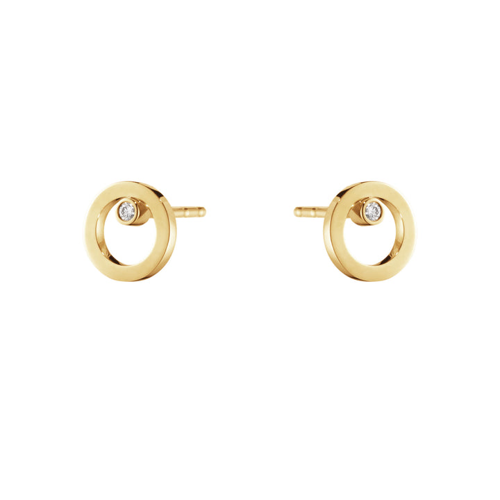 Halo 18K Gold Studs w. Diamonds 0.03 ct