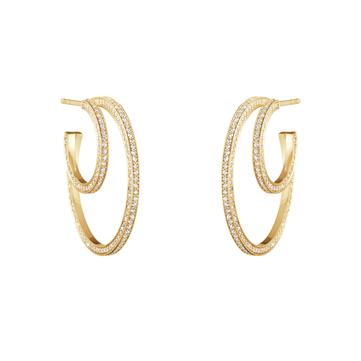 Halo 18K Guld Hoops m. Diamanter 1.22 ct