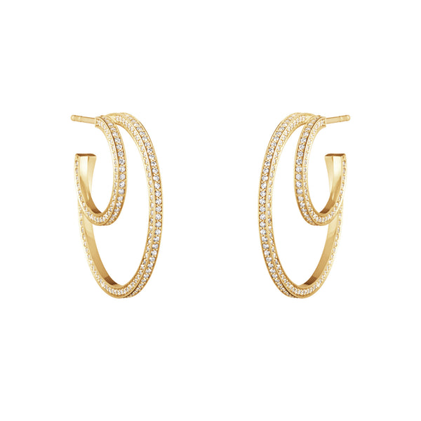 Georg Jensen Halo 18K Guld Hoops m. Diamanter 1.22 ct The Jewellery Room