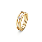 Halo Solitaire 18K Guld Ring m. Diamanter 0.20 ct