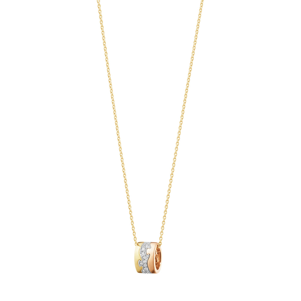 Fusion 18K Guld, Hvidguld & Rosaguld Halskæde m. Diamanter 0.19 ct