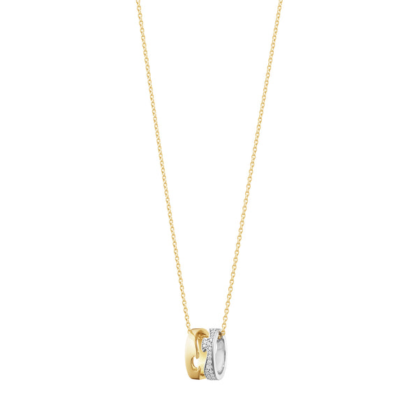 Fusion Halskette aus 18K Gold & Weißgold I Diamanten 0.22 Kt.