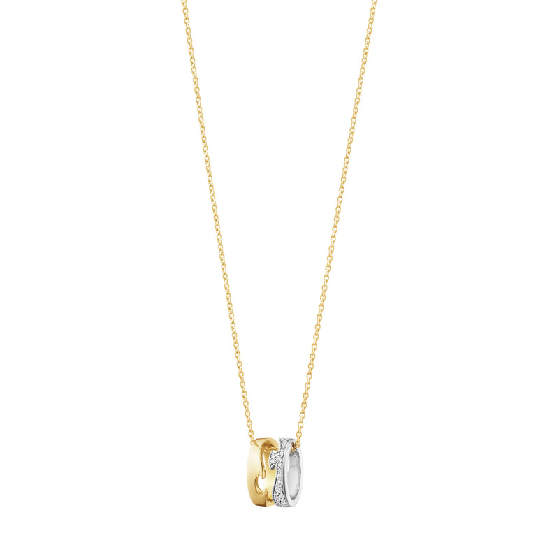 Fusion Open 18K Gold & Whitegold Necklace w. Diamonds 0.22 ct