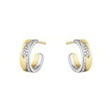 Fusion 18K Whitegold & Gold Hoops w. Diamonds 0.18 ct