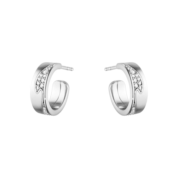 Georg Jensen Fusion 18K Hvidguld Hoops m. Diamanter 0.18 ct The Jewellery Room