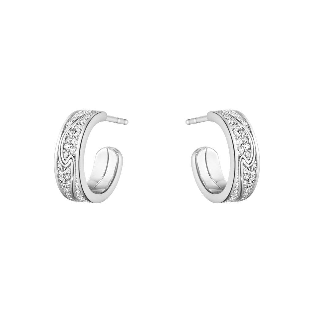 Fusion 18K White Gold Hoops w. Diamonds 0.33 ct