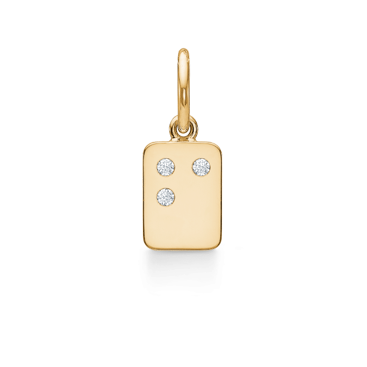 My Secret F 18K Gold Pendant w. Diamonds