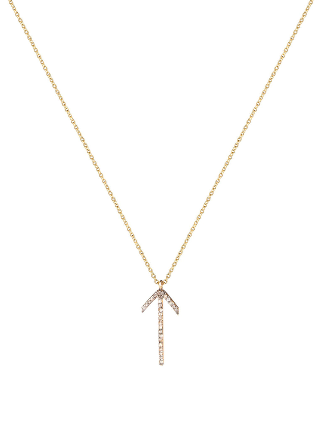 Arrow Gold Plated Necklace w. Diamond
