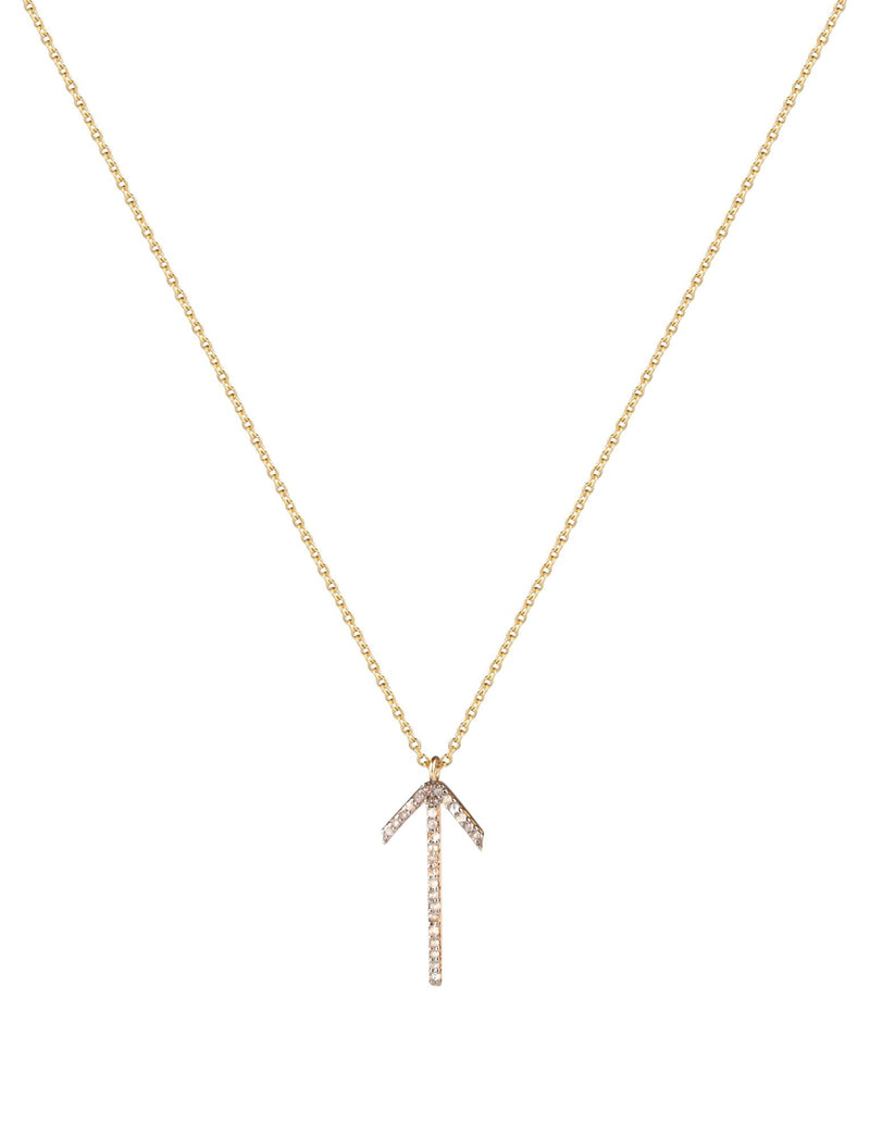 Arrow Gold Plated Necklace w. Diamond