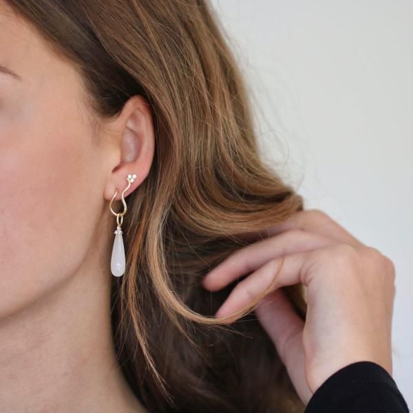 Fryd 18K Gold Pendant w. Diamonds & Moonstone