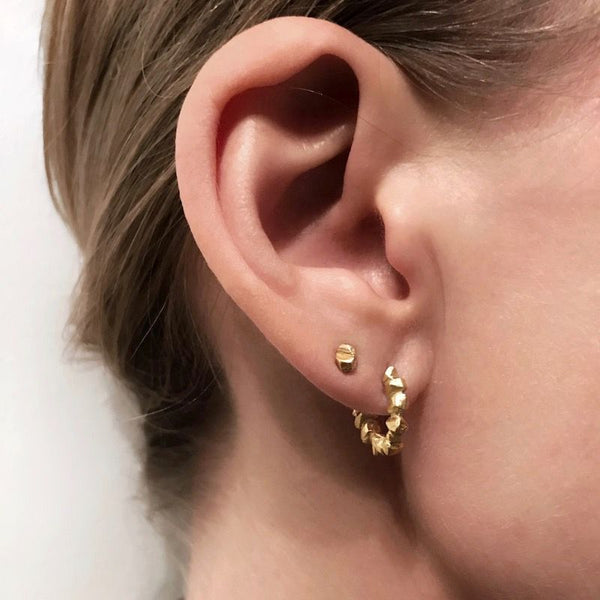 Small Nugget Stud Earring Gold